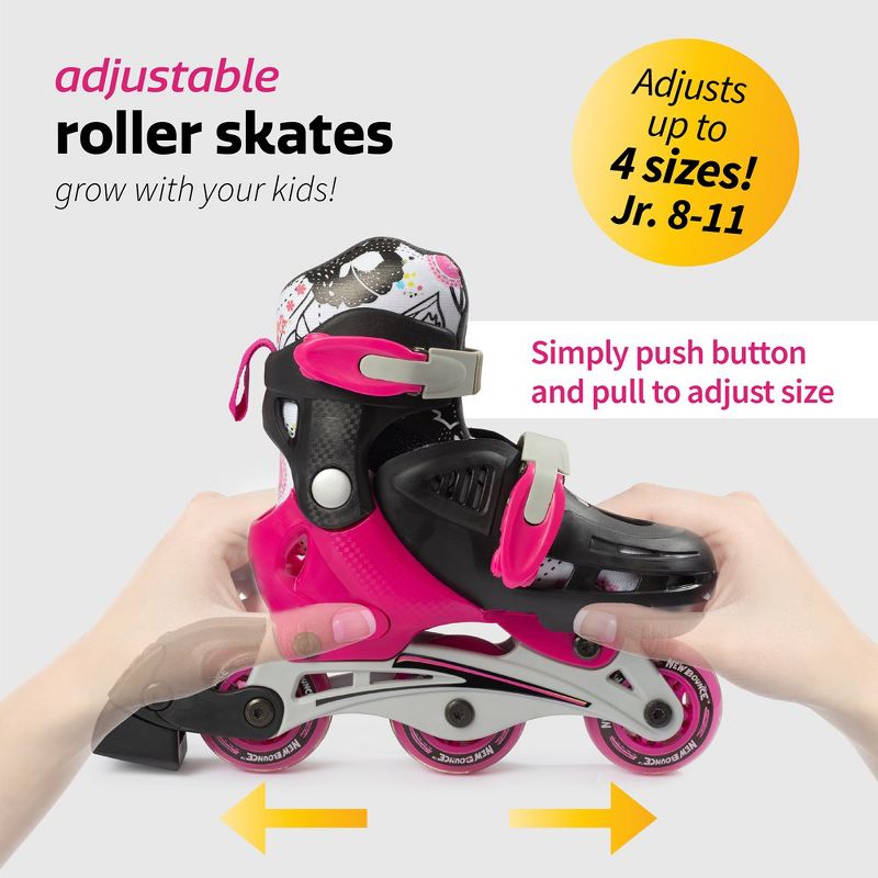 New Bounce Beginner Roller Skates – Convertible Tri-Wheel or Inline Skates - Size US 8-11, 5 of 9