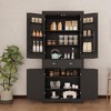 72in Tall Kitchen Pantry Cabinet, Farmhouse Large Cupboard Storage Cabinet with Adjustable Shelves 6 Door Racks for Living Dining Room Laundry - 2 of 4