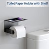 Itopfox Bathroom Hardware Set - 4-Piece Wall Mounted Stainless Steel Towel Rack, Round Ring, Hooks, and Toilet Paper Holder with Shelf - 4 of 4