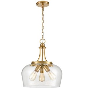 Claxy 3-Light Modern Ceiling Pendant Light Clear Glass Pendant Lighting - 1 of 4