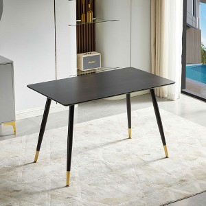 NicBex 47.24" Modern Rectangle Dining Table,Kitchen Table with MDF Tabletop for 4-6 Seaters,Black - 1 of 4
