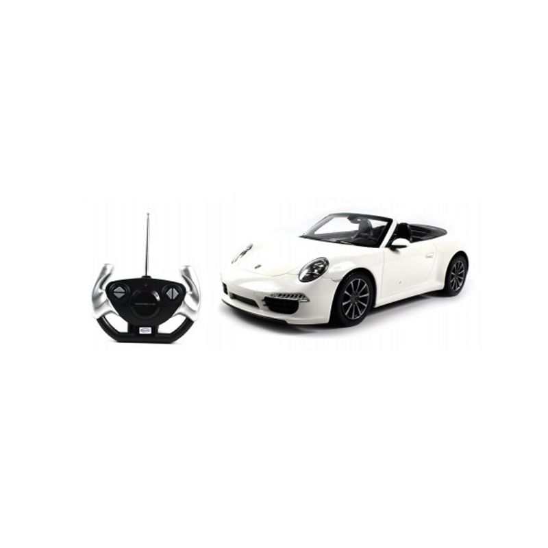 Link Ready! Set! Go! 1:12 RC Porsche 911 Carrera S White Cabriolet, Remote Control Sports Car, Working Headlights & Tail Lights R/C, 2 of 7