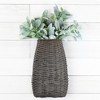 AuldHome Design Wall Hanging Pocket Basket; Woven Wicker Rustic Farmhouse Long Basket; 17 x 9 x 5 Inches - 2 of 4
