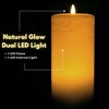 LumiPur 3.5"x9" Signature Natural Glow Flickering Flameless LED Wax Pillar Candle Linen White - 4 of 4