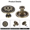 Unique Bargains Vintage Flower Pattern Drawer Knobs with Screws for Dresser Closet - 3 of 4