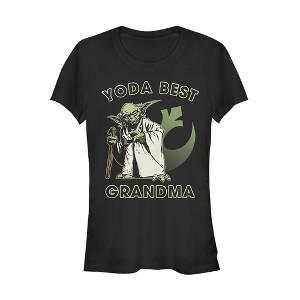 Juniors Womens Star Wars Yoda Best Grandma T-Shirt - 1 of 3