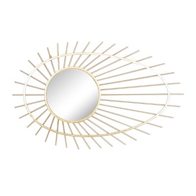 Contemporary Metal Decorative Wall Mirror Gold - CosmoLiving by Cosmopolitan