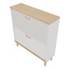 VYNXARIA Shoes Storage Cabinet for Entryway,Narrow Shoe Rack Cabinet,Shoe Cabinet with 2 Flip Drawers,Freestanding Shoe rack with Natural Wood Legs - 4 of 4