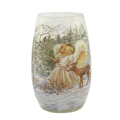 Stony Creek 5.25 In Angels Pre-Lit Sm Vase Electric Winter Deer Birds Novelty Sculpture Lights