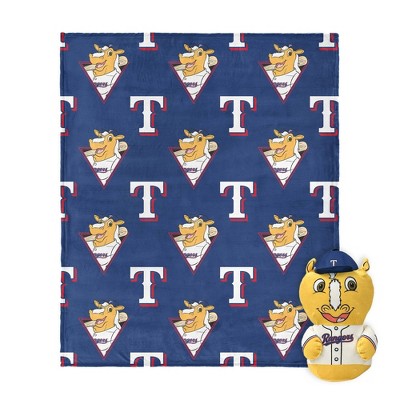 MLB Texas Rangers Mascot Silk Touch Throw Blanket and 11" Plush