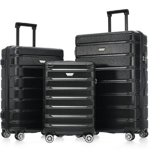 3-Piece Hardshell Luggage Set with Spinner Wheels, ABS+PC Lightweight & DurableTravel Suitcase (20/24/28 Inch) - ModernLuxe - 1 of 4