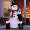 SEVOBAL Inflatable Holiday Decorations 6ft 3 Penguins Inflatable Garden Snowman Decoration Christmas Inflatables Decoration, White, 35"*35"*72" - 4 of 4