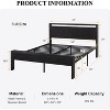 Full Size Metal Platform Bed Frame with Wooden Headboard and Footboard, Mattress Foundation, No Box Spring Needed - 2 of 4