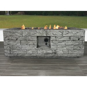Fiber Reinforced Concrete Propane/Natural Gas Fire Pit Table, Stylish Outdoor Heater with Stainless Steel Burn Area and 50,000 BTU - 1 of 4