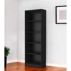 HomeRoots 71" Black Wood Five Tier Bookcase - 2 of 4