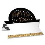 New Year's Eve - Gold - 2024 New Years Eve Resolution Party Name Tags - Party Badges Sticker Set of 12