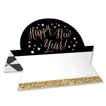 Big Dot of Happiness New Year’s Eve - Gold - New Years Eve Party Tent Buffet Card - Table Setting Name Place Cards - Set of 24