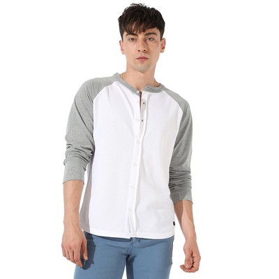 Campus Sutra Men Men's White & Grey Raglan Shirt