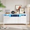 63.3 Inch Dresser for Bedroom, 10 Drawer Dresser Tv Stand for 65 70 75 Inch Tv, with Led Lights & Power Outlets,  Living Room - 3 of 4
