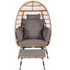 Dexmalle Patio Wicker Egg Chair Lounge Basket with Cushions and Ottoman for Indoor Outdoor - 4 of 4