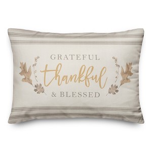 Creative Products Grateful Thankful Blessed Stripes 20 x 14 Indoor / Outdoor Pillow - 1 of 3