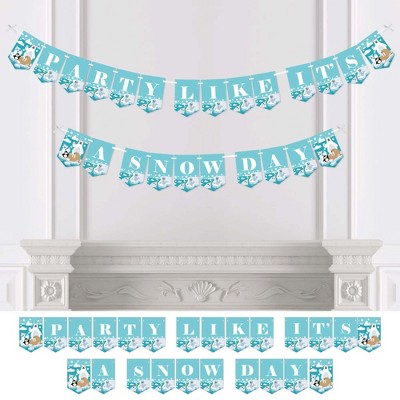 Big Dot of Happiness Arctic Polar Animals - Winter Baby Shower or Birthday Party Bunting Banner - Party Decorations - Party Like It's a Snow Day