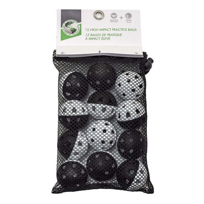 JEF World of Golf 12 Two-Toned Alignment Practice Balls White & Black
