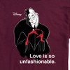 Men's - Disney Villains - Cruella De Vil Love Unfasionable Short Sleeve Graphic T-Shirt - 2 of 4