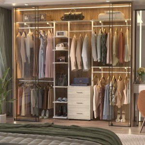 Besiost Heavy-duty Garment Rack Closet Organizer with Tower Shelving - 1 of 4