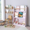TopComfy Decorative Bookshelf 3 Tier Kids Book Shelf Multifunctional Kids Book Rack Helps Keep Bedrooms Clean for Children, Pink, 33.66"*14.37"*3.15" - 4 of 4
