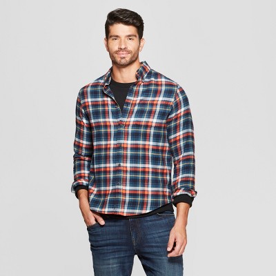 Men's Plaid Standard Fit Long Sleeve Pocket Flannel Button-Down Shirt ...