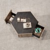 Hexagonal Coffee Table With 2 Drawers Waterproof Scratch-resistant Rural Style Center Sofa Table - 3 of 4