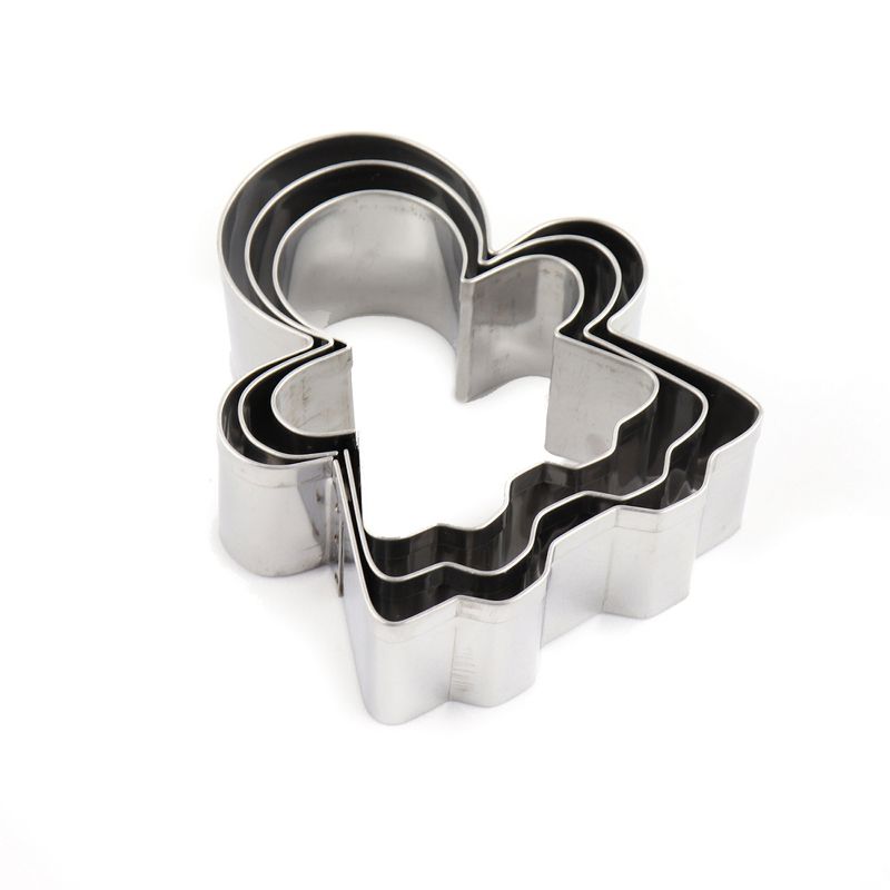 O'Creme Gingerbread Girl Cookie Cutter, Stainless Steel, Set of 3, 1 of 3