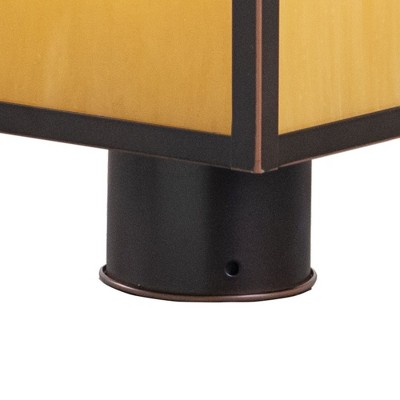 Mission Burnished Bronze Outdoor Post Light with Honey Opal Glass