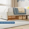 Upholstered Single Children's Bed Frame with Storage Drawers and Scalloped Headboard, Sturdy Wooden Slats for Support, Children's Bedroom Furniture - 4 of 4