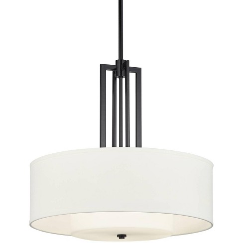 Possini Euro Design Halsted Modern Ceiling Light Semi Flush Mount Fixture  15 Wide Warm Brass 2-Light Oatmeal Linen Drum for Bedroom Living Room  House 