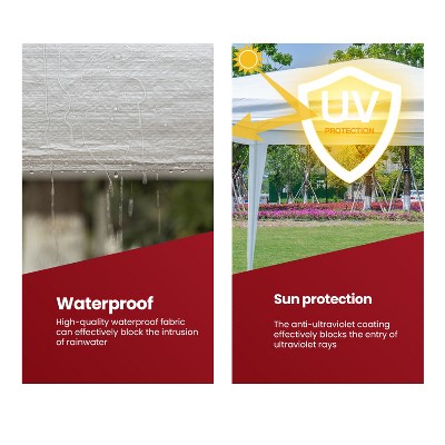 White 10x10 Waterproof Outdoor Canopy Tent with Stainless Steel Frame