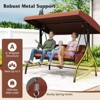 Tangkula 3-Seat Patio Swing w/ Canopy & Removable Cushions & Side Pockets Stand - 2 of 4