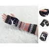 Allegra K Women's Winter Fingerless Thumbhole Elbow Length Knitted Gloves Arm Warmer - 2 of 4