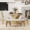 NicBex Round Dining Room Table Set for 4 Kitchen Table with MDF Tabletop, 3 Chairs and 1 Curved Bench for Dining Room - 3 of 4