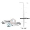 EVERLY JEWELRY | Multiple-color option in Yellow Silver Pearl Ring with Multiple color gemstone Options. - 4 of 4