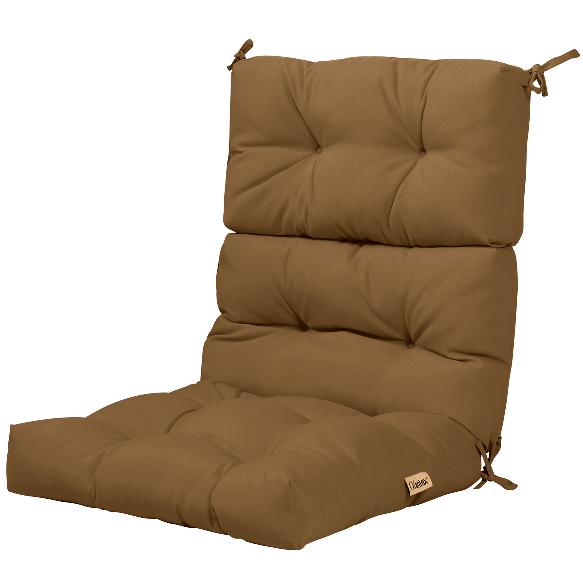 Costway 22'' x44''  Indoor Outdoor  Back Chair Cushion Tufted Pillow Patio Seating Pad Brown