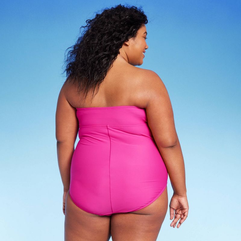 Women's Full Coverage Tummy Control Twist-Front One Piece Swimsuit - Kona Sol™ Pink, 3 of 6