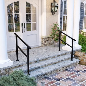 Famapy Adjustable Wrought Iron Handrail for 3-5 Steps �?Outdoor Stair Rail for Porch, Garden, Patio - 1 of 4