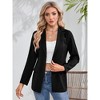 Casual Blazer Jackets for Women Long Sleeve Open Front Button Work Office Suit Jacket with Pockets - 2 of 4