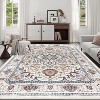 Chery Life Area Rug,Vintage Bohemian Persian Non-slip Washable Rug For Living Room Bedroom, Flower Design - 2 of 4