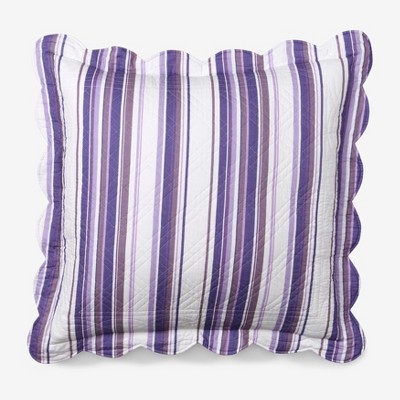 BrylaneHome Florence Euro Sham - Euro, Lilac Stripe
