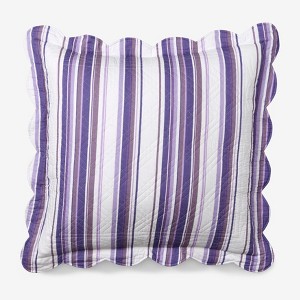 BrylaneHome 100% Cotton Florence Euro Sham - Euro, Lilac Stripe - 1 of 1
