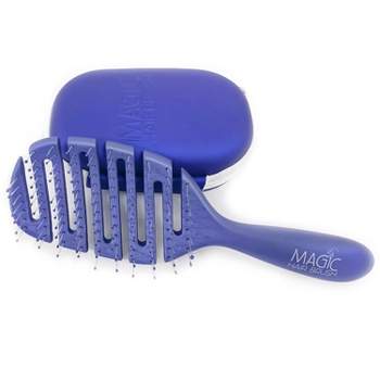 Magic Hair Brush Sports Blue, Professional Flexible Vented Hairbrush For Detangling w/ Case - Blue