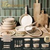 Itopfox 19-Piece Ceramic Cookware Set with Titanium Nonstick Coating, Detachable Handles, Induction Compatible, Dishwasher Safe, Includes Pots - 2 of 4
